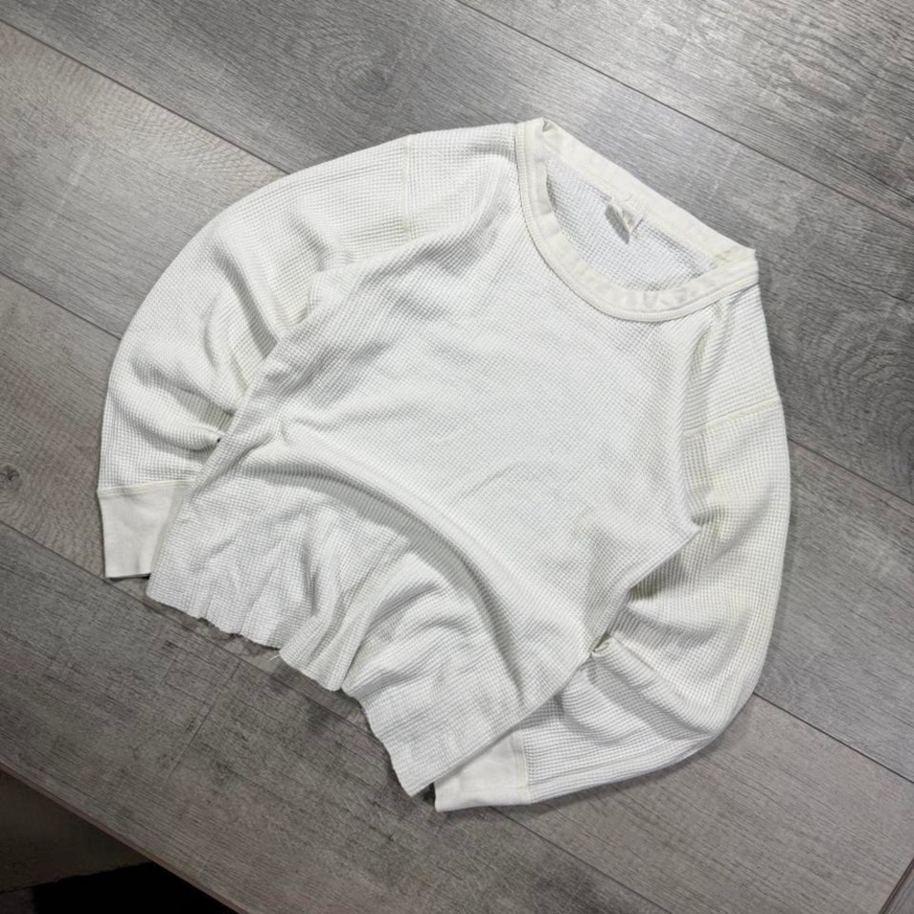 Vintage 80s 90s white long sleeve essential waffle thermal long sleeve shirt